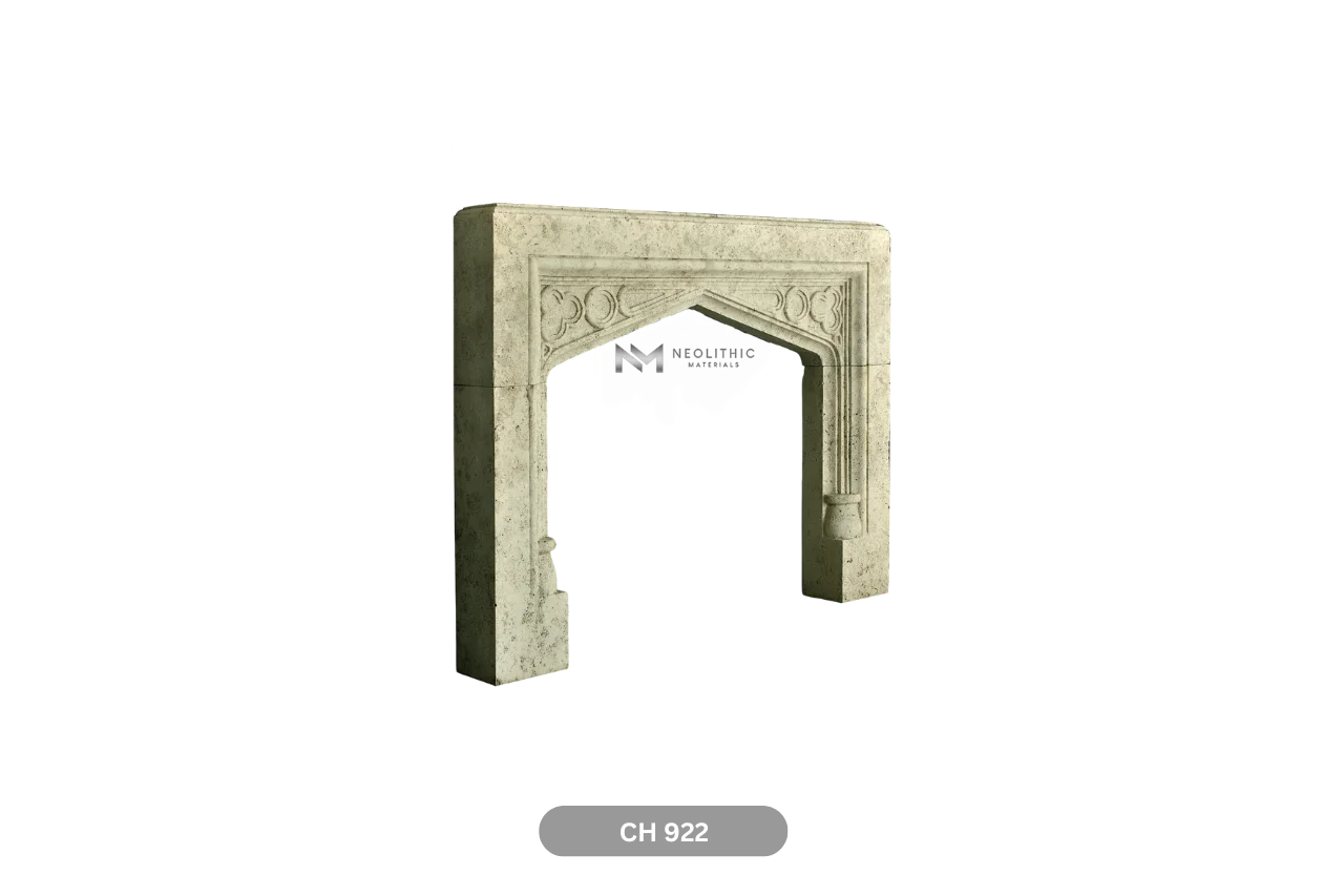 Limestone Fireplace Mantel - Image 3